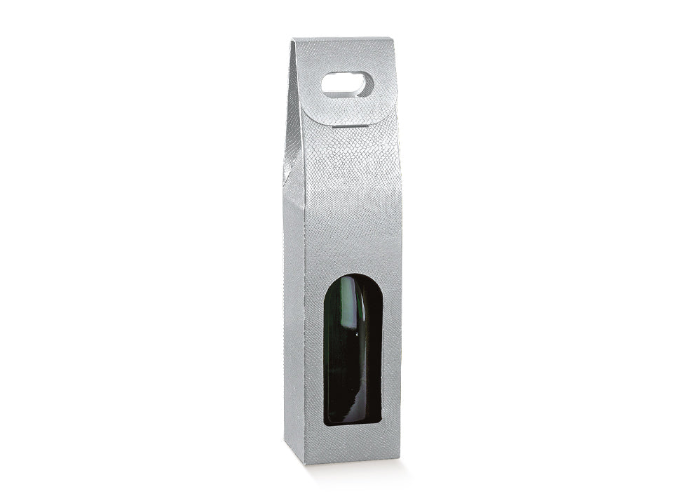 1 bottle size 90x90x385mm silver skin