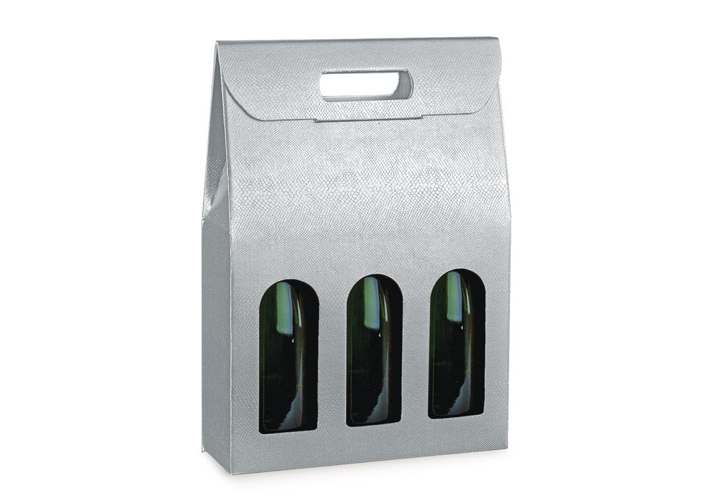 3 bottles size 270x90x385mm silver skin