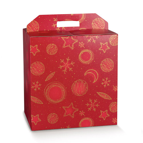 Panettone box + bottles 430x240x345mm red universe