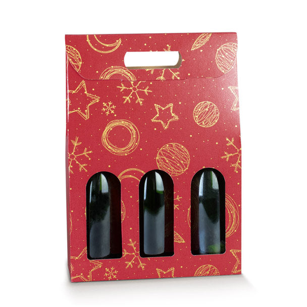 3 bottiglie f.to 270x90x385mm red universe