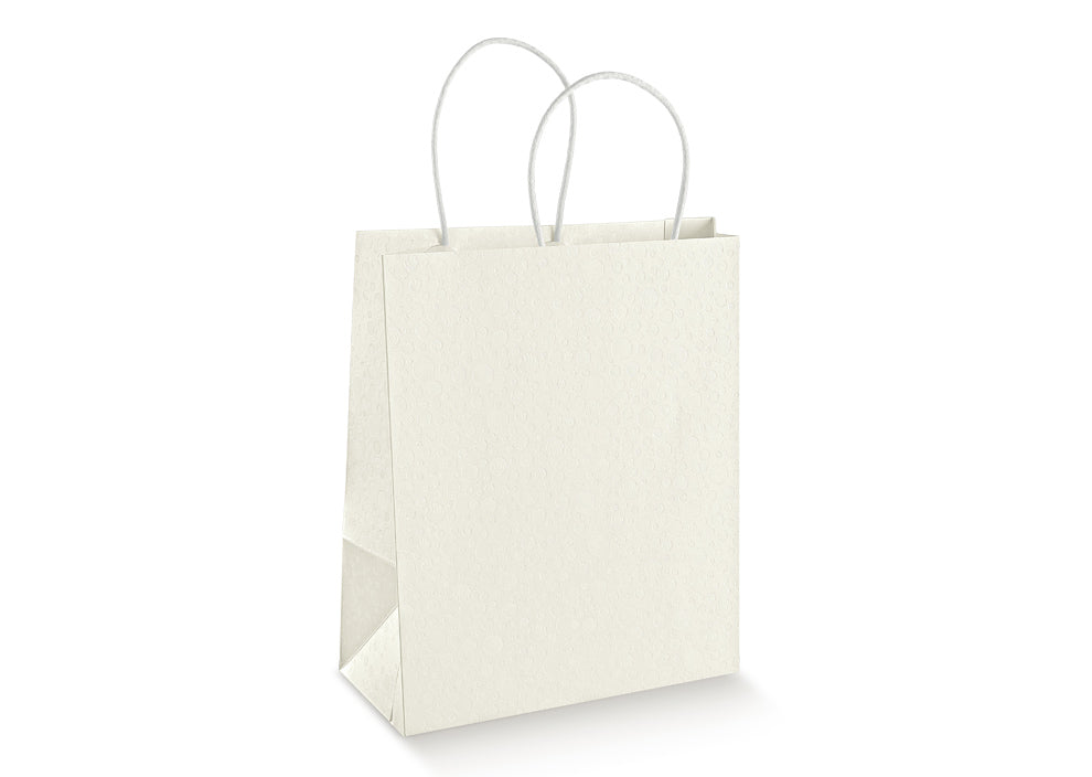 Shopper 19x9x38cm sfere bianco