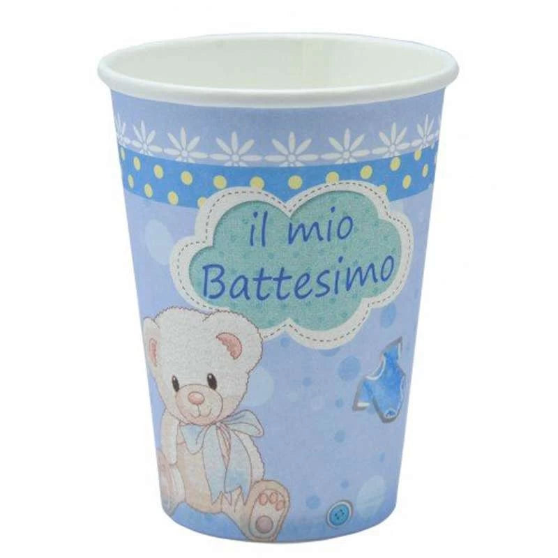 8-piece light blue paper baptism cups
