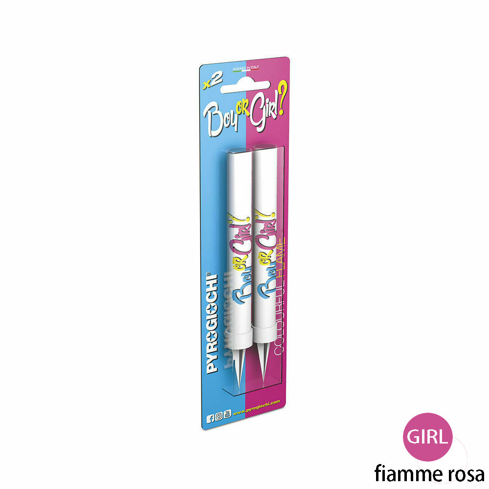 2 pink gender reveal sticks