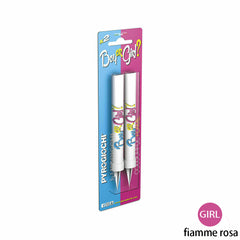 2 pink gender reveal sticks