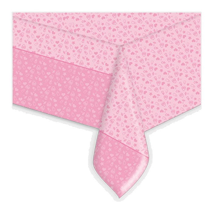 140x270cm Baby Pink Plastic Tablecloth