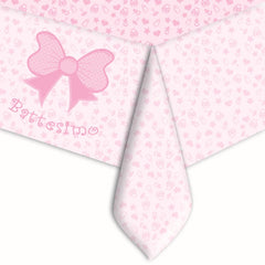 140x270cm Pink Baptism Plastic Tablecloth
