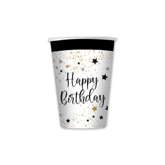 8 200cc Happy Birthday Glasses