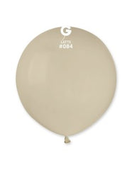 19-inch pastel milk latex balloons, 25 cf.
