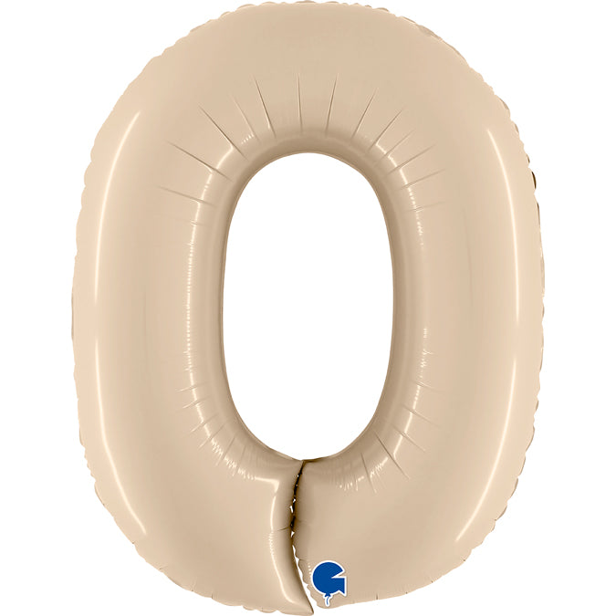 number 0 foil 100cm/40inch satin beige