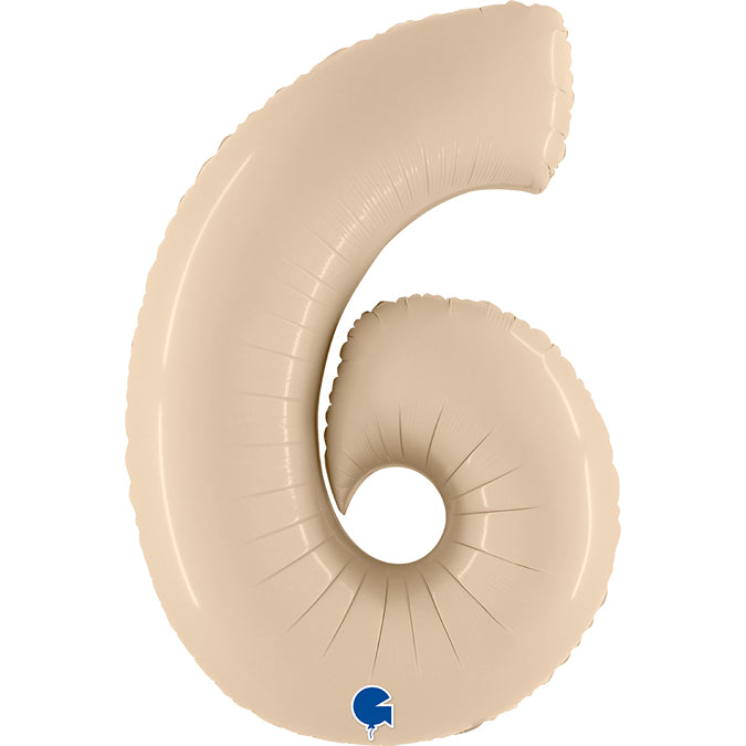 number 6 foil 100cm/40inch satin beige