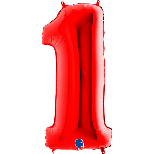 numero 1 foil 102cm/40inch rosso