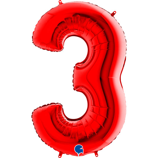 numero 3 foil 102cm/40inch rosso