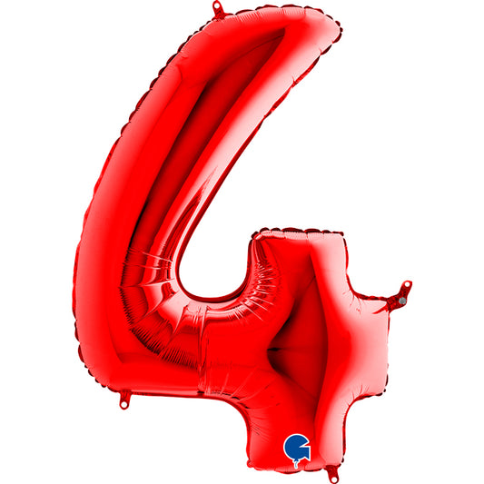 numero 4 foil 102cm/40inch rosso