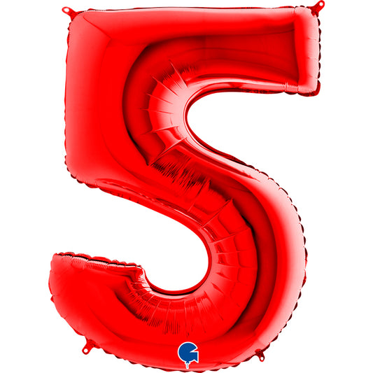 numero 5 foil 102cm/40inch rosso