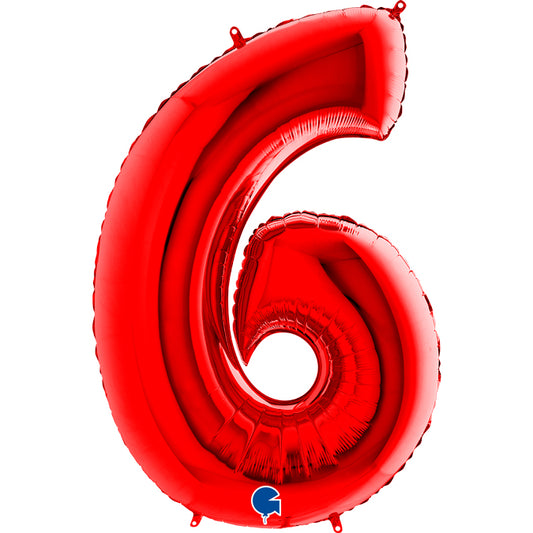 numero 6 foil 102cm/40inch rosso