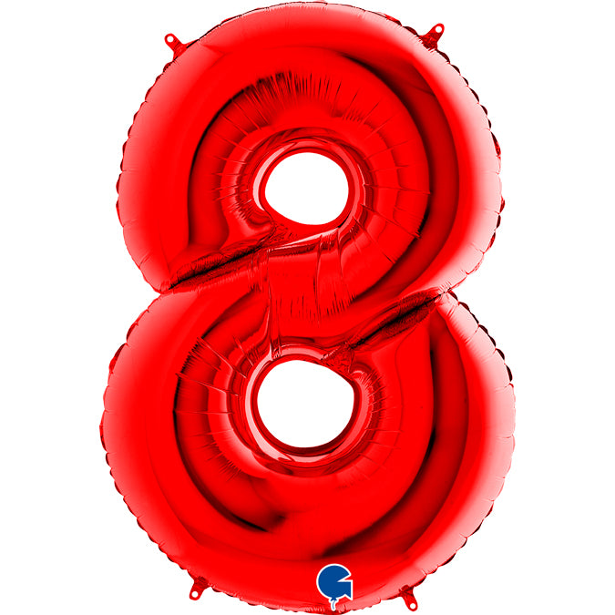 numero 8 foil 102cm/40inch rosso