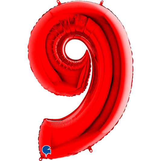 numero 9 foil 102cm/40inch rosso