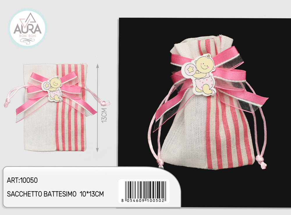 sacchetto baby yuta rosa con tag