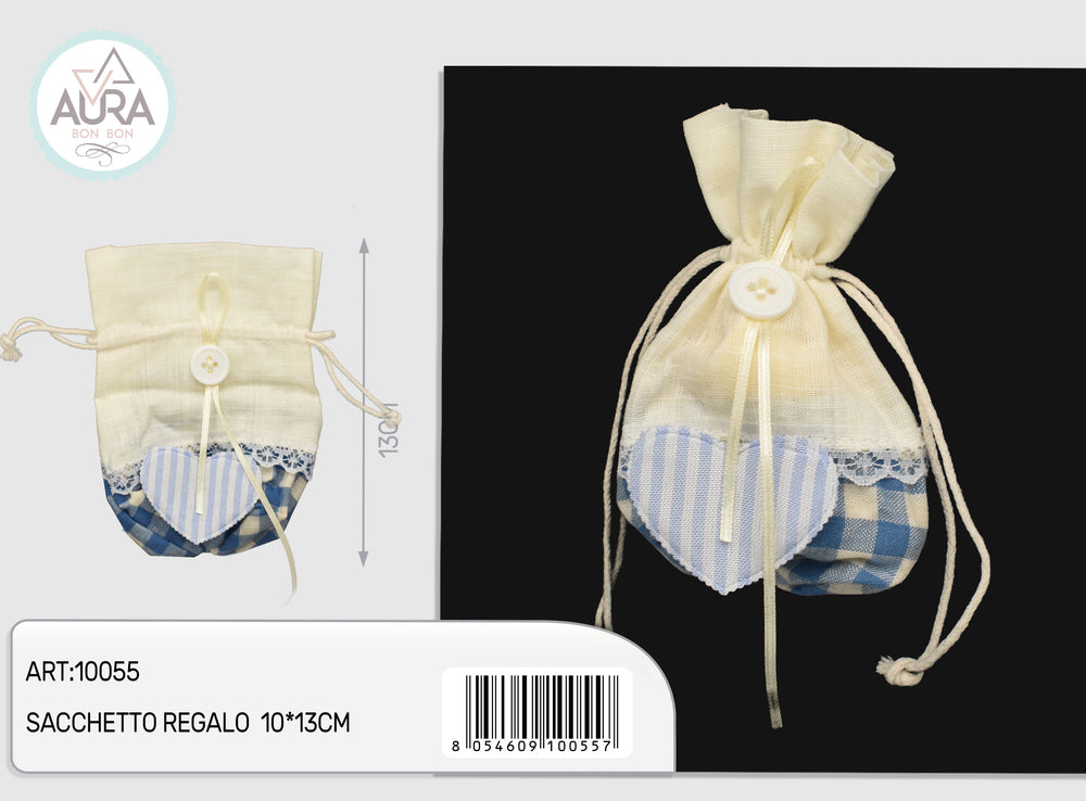 sacchetto con cuore azzurro