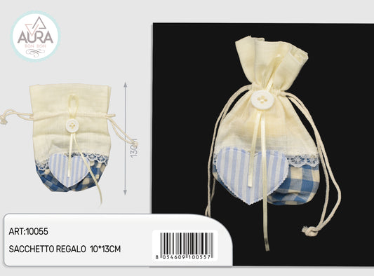 sacchetto con cuore azzurro