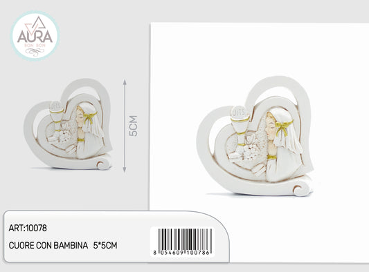 cuore con bambina 5x5cm