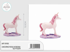 pink resin unicorn 12.5x11.5cm