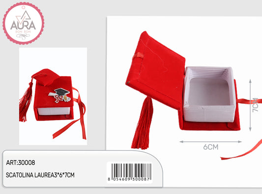 scatolina laurea 3,5x6x7cm rosso