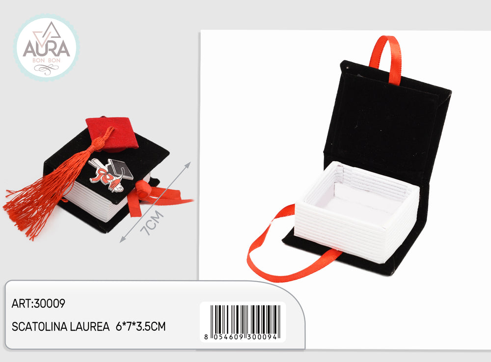 scatolina laurea 6x7x3,5cm nero
