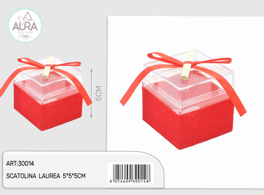 scatolina laurea 5x5x5cm rosso