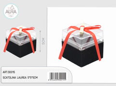 5x5x5cm black graduation box