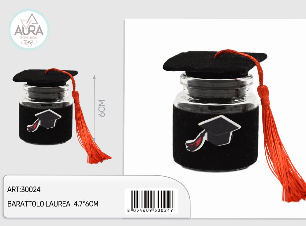 4.7x6cm black graduation glass jar