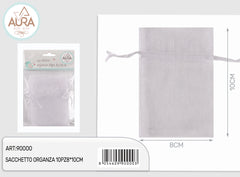 Sacchetto organza 10pz 8x10cm bianco