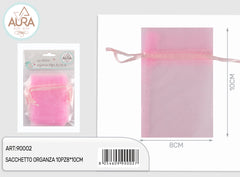 Organza bag 10pcs 8x10cm pink