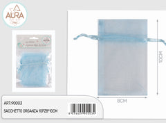 Organza bag 10pcs 8x10cm light blue