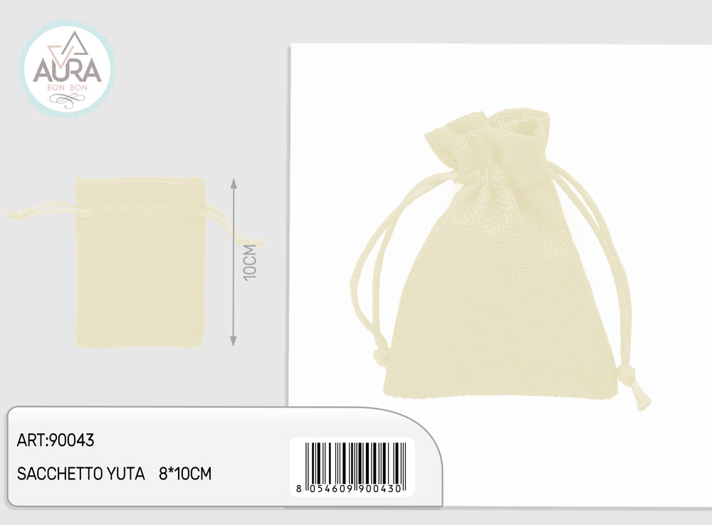 sacchetto yuta 8x10cm crema