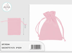 pink jute bag 8x10cm