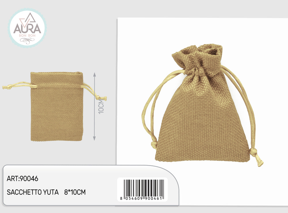 natural jute bag 8x10cm