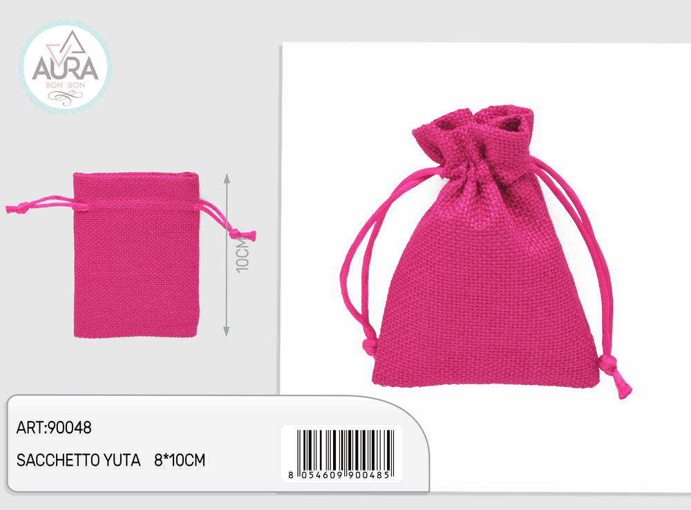 8x10cm fuchsia jute bag