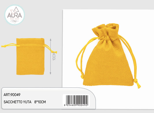 sacchetto yuta 8x10cm giallo