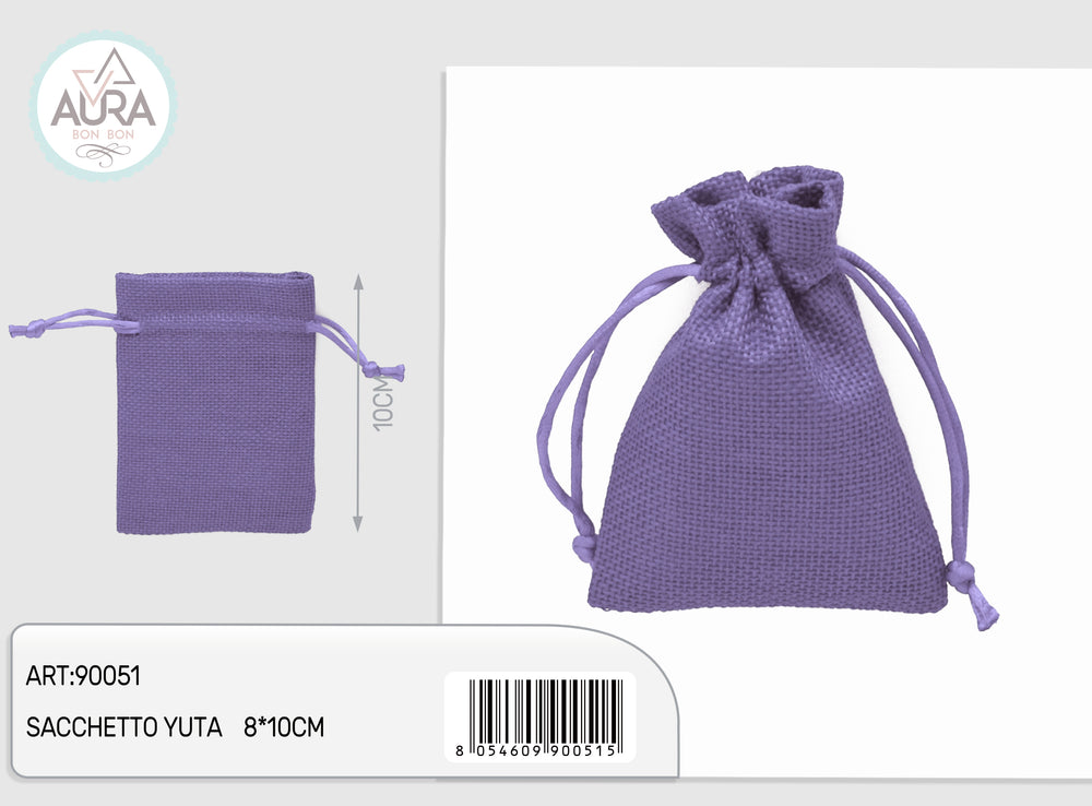 sacchetto yuta 8x10cm lilla