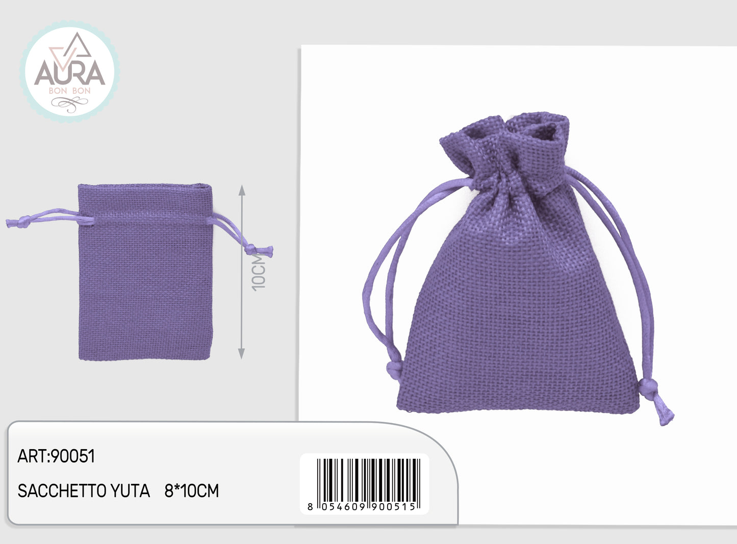 sacchetto yuta 8x10cm lilla