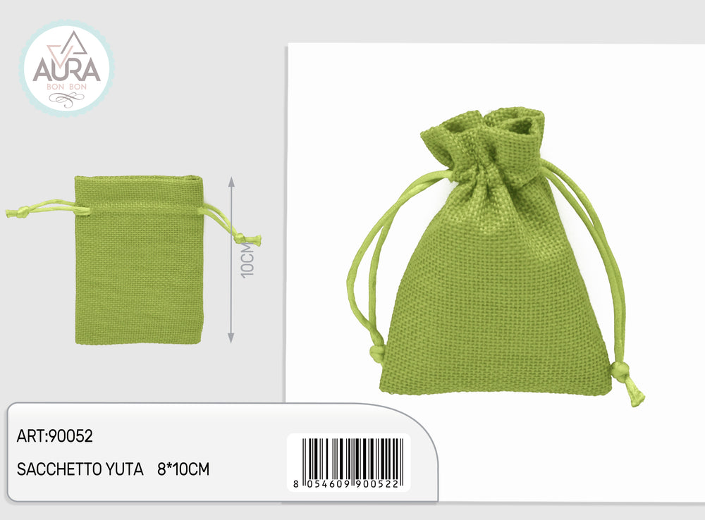 sacchetto yuta verde 8x10cm