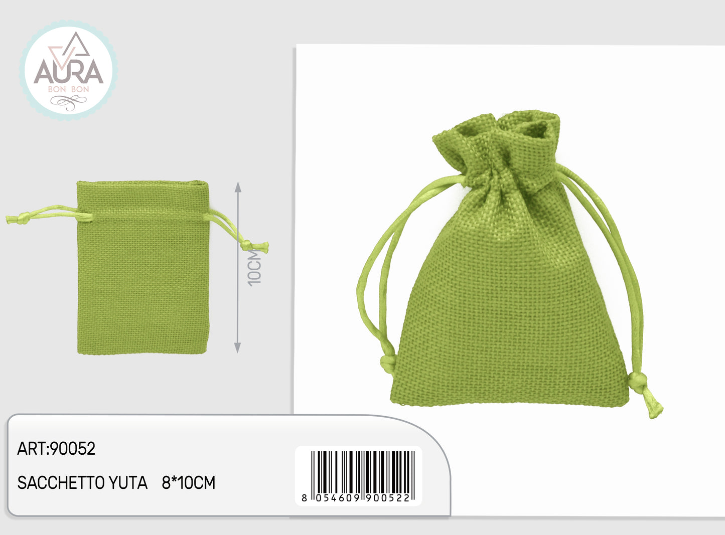 sacchetto yuta verde 8x10cm