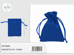 blue jute bag 8x10cm