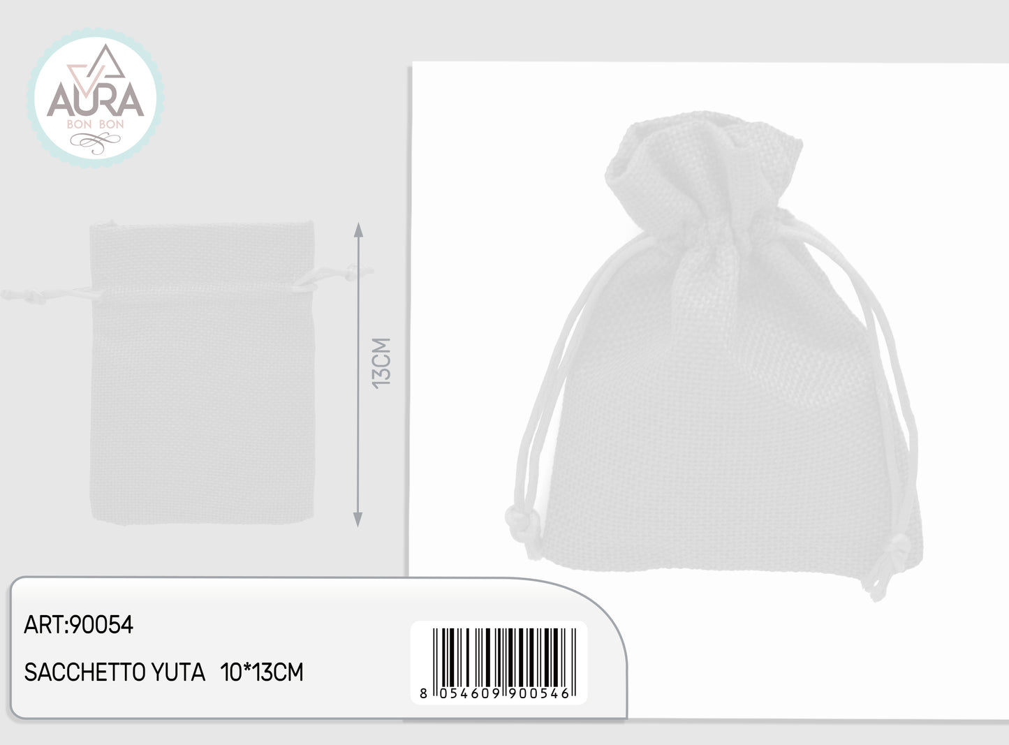 sacchetto yuta bianco 10x13cm
