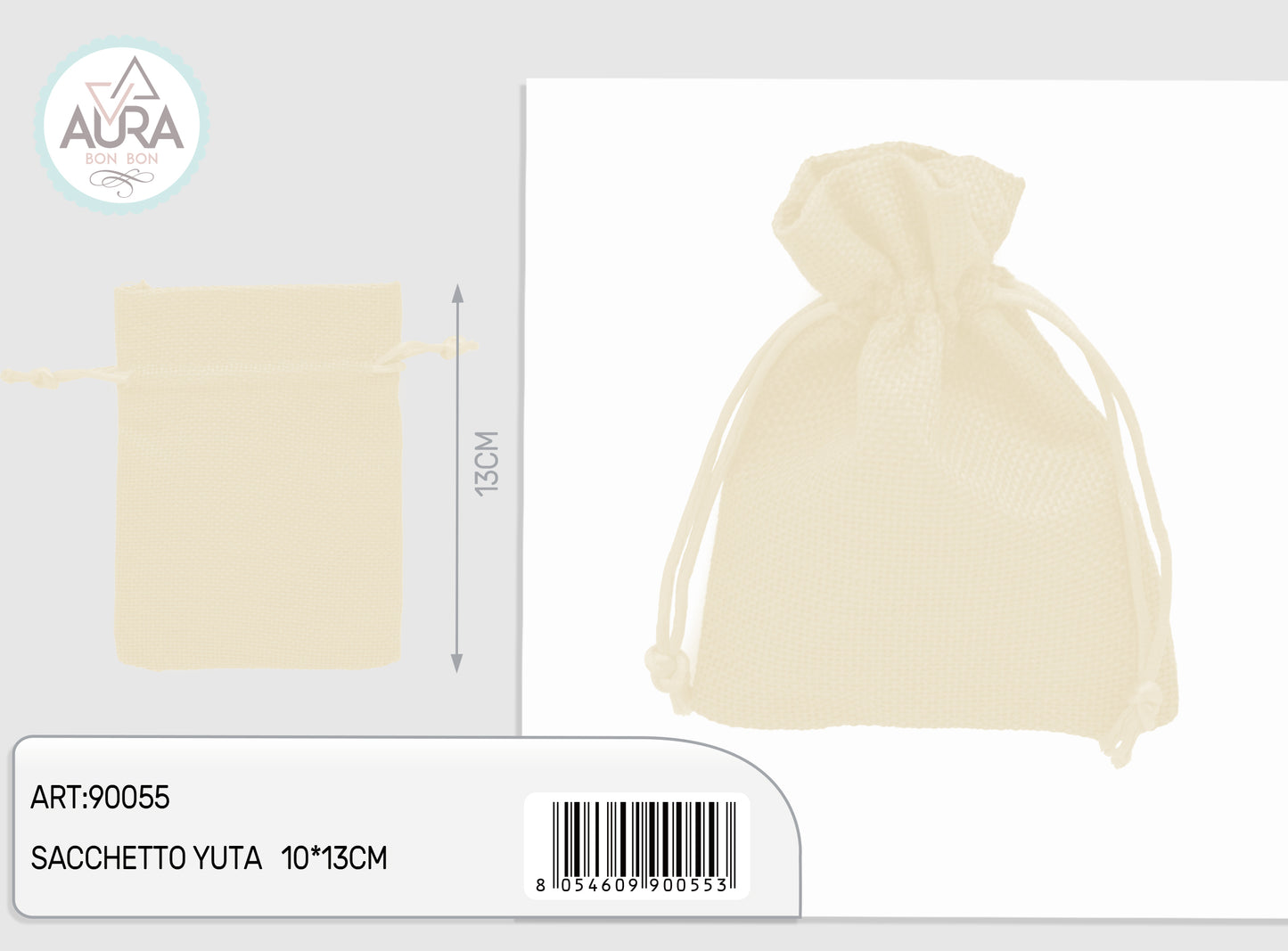 sacchetto yuta crema 10x13cm
