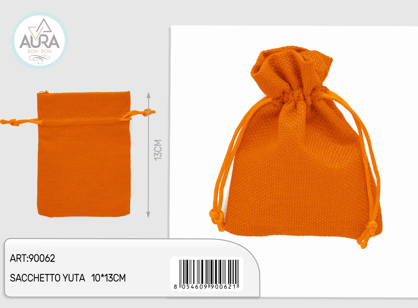sacchetto yuta arancio 10x13cm
