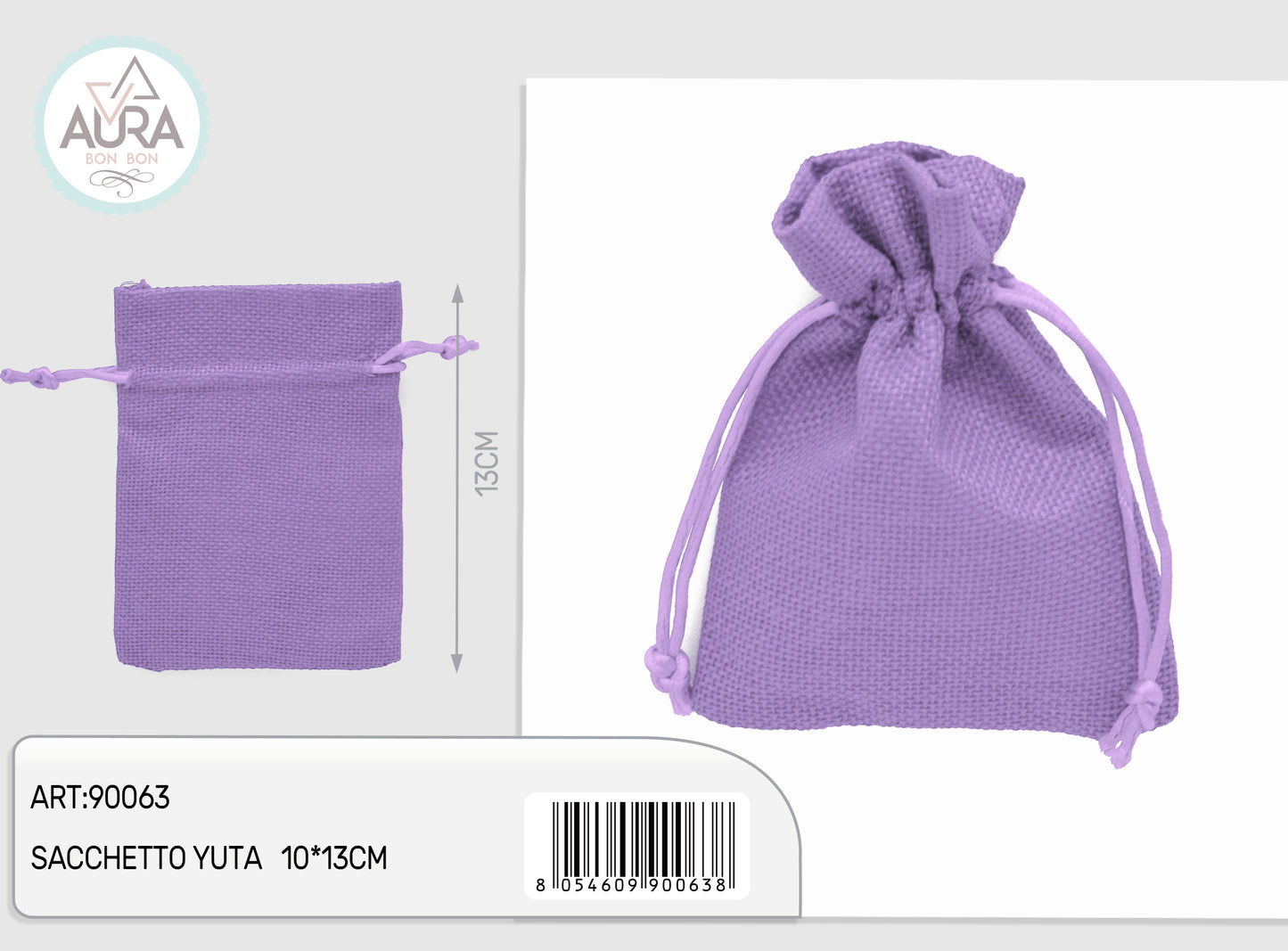 sacchetto yuta lila 10x13cm