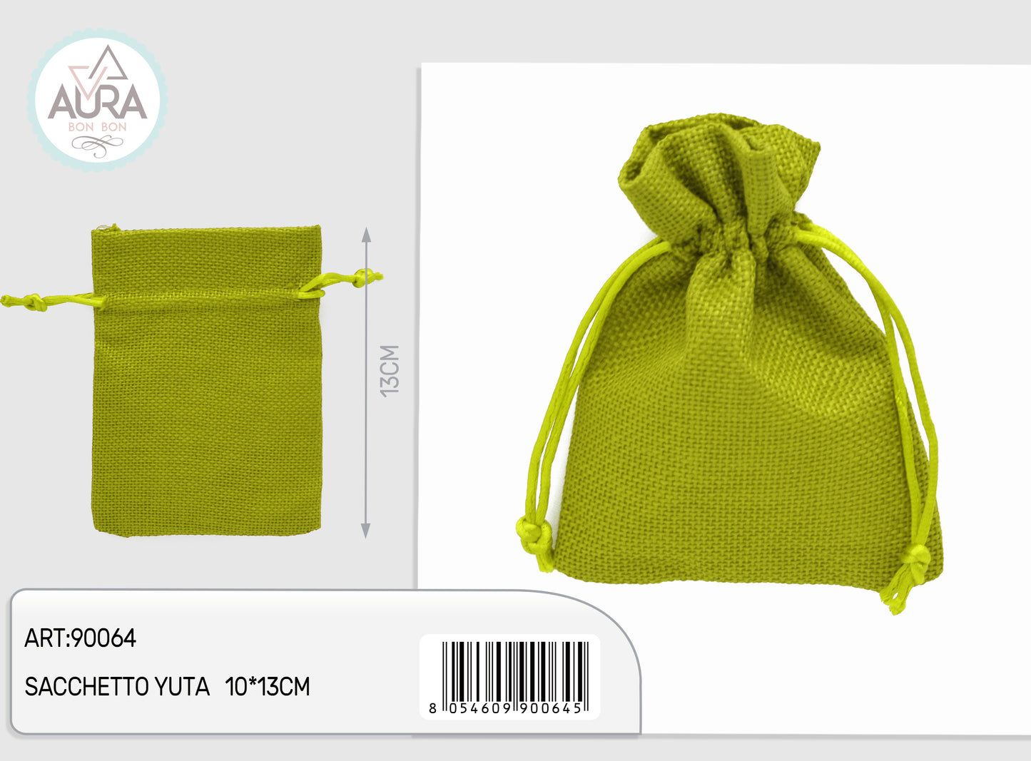 sacchetto yuta verde pistachio 10x13cm