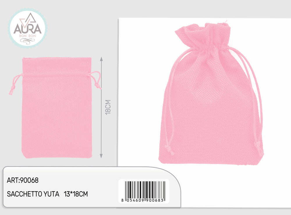 Sacchetto yuta rosa 13x18cm